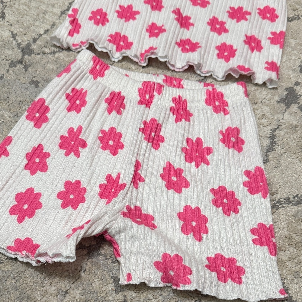 Pink Floral Kids Pajama Set - Picture 2 of 5